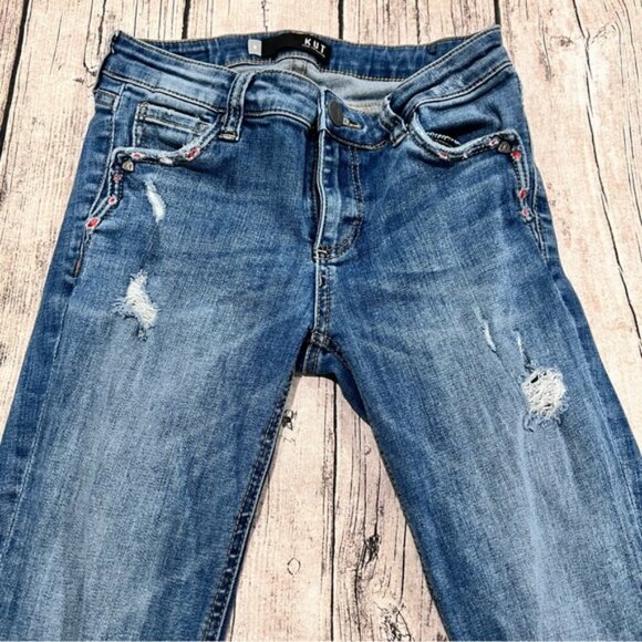 KFTK Mia Toothpick Distressed Skinny jeans size 0 - Picture 8 of 14
